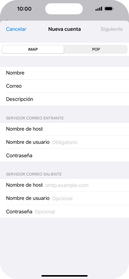 Pulsa Nombre de usuario e introduce el nombre de usuario de tu cuenta de correo electrónico.