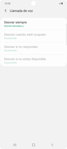 Pulsa el tipo de desvío deseado.