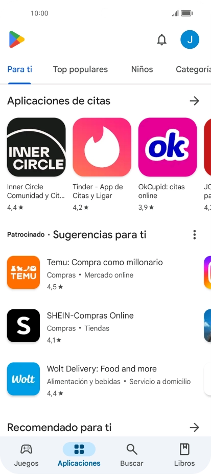 Pulsa el icono de perfil.