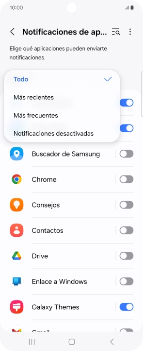 Pulsa el ajuste deseado.
