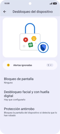 Pulsa Desbloqueo facial y con huella digital.