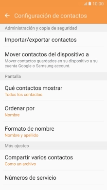 Pulsa Importar/exportar contactos.
