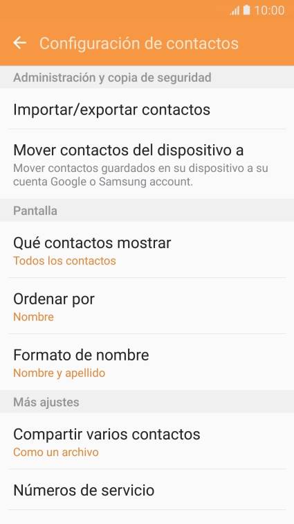 Pulsa Importar/exportar contactos.