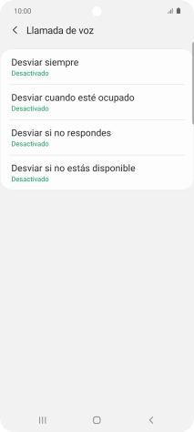 Pulsa el tipo de desvío deseado.