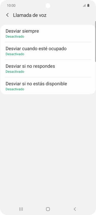 Pulsa el tipo de desvío deseado.