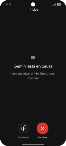 Para retomar la conversación, pulsa el icono de retomar conversación.