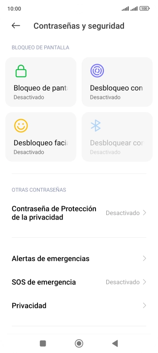 Pulsa Desbloqueo con huella dactilar.