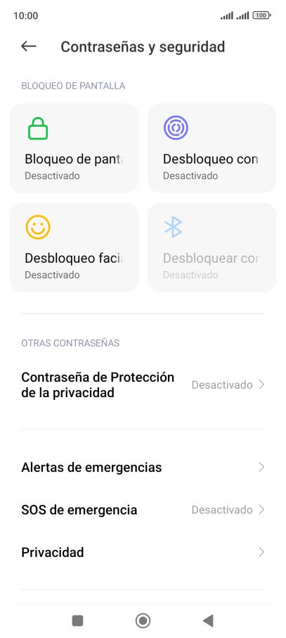 Pulsa Desbloqueo con huella dactilar.