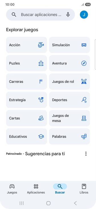 Pulsa en el campo de búsqueda.