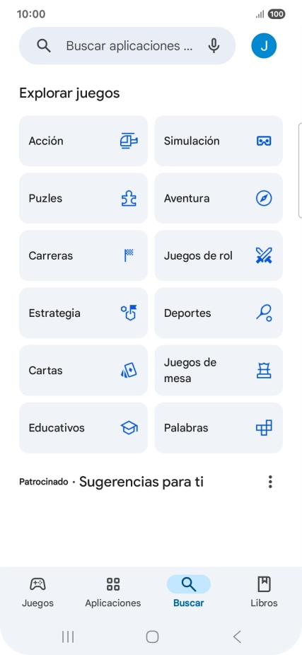 Pulsa en el campo de búsqueda.