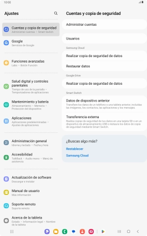 Pulsa Administrar cuentas.