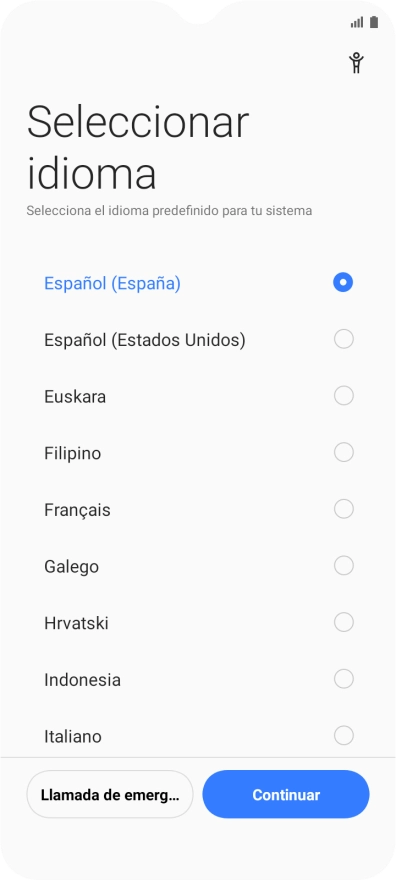 Pulsa el idioma.