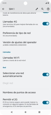 Pulsa Preferencia de tipo de red.