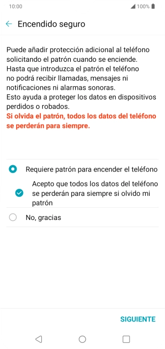 Pulsa el ajuste deseado.