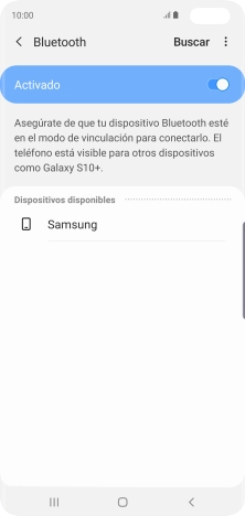 Pulsa el dispositivo Bluetooth deseado y sigue las indicaciones de la pantalla para vincular el dispositivo al teléfono.