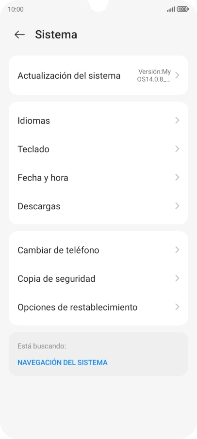 Pulsa Opciones de restablecimiento.
