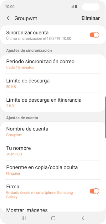 Pulsa el indicador junto a 
