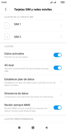 Pulsa la tarjeta SIM deseada.