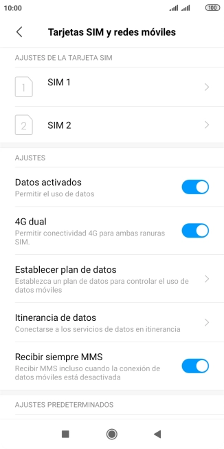 Pulsa la tarjeta SIM deseada.