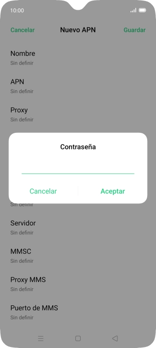 Introduce wap125 y pulsa Aceptar.