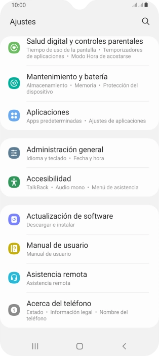 Pulsa Actualización de software.