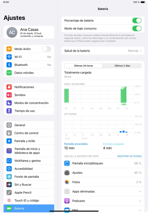 Desliza el dedo hacia arriba desde la parte inferior de la pantalla para terminar y volver a la pantalla de inicio.