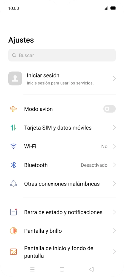 Pulsa Tarjeta SIM y datos móviles.