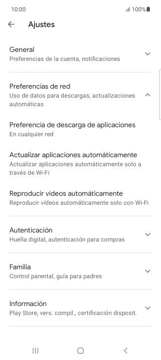 Pulsa Actualizar aplicaciones automáticamente.