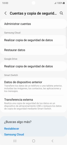 Pulsa Administrar cuentas.