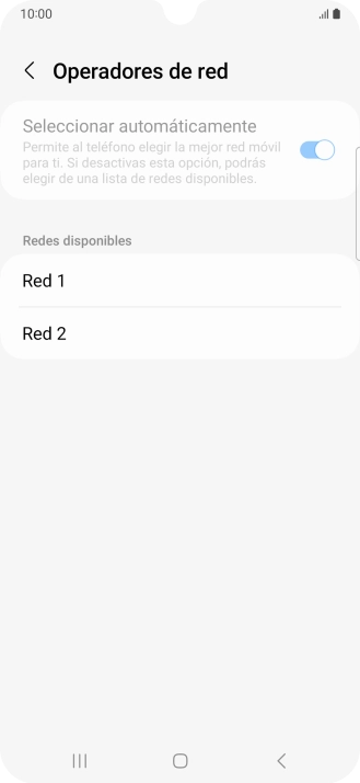 Pulsa la red deseada.