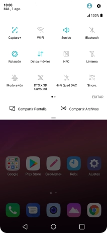 Pulsa Modo avión para activar o desactivar la función.
