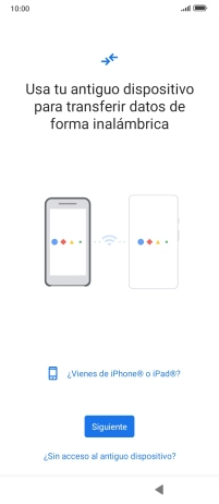 Sigue las indicaciones de la pantalla para transferir contenido desde otro teléfono.