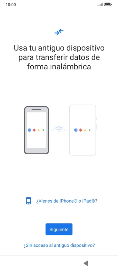 Sigue las indicaciones de la pantalla para transferir contenido desde otro teléfono.