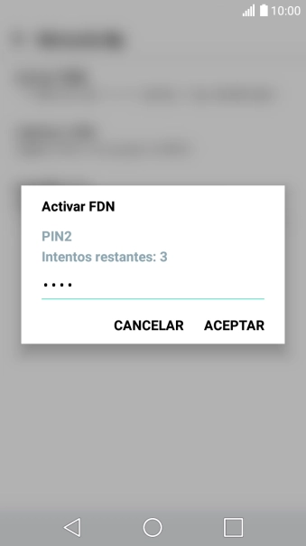 Introduce el código PIN2 y pulsa ACEPTAR.