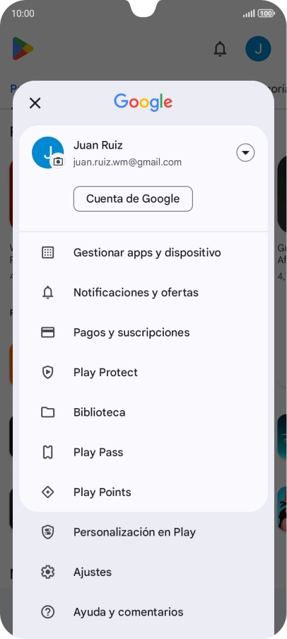 Pulsa Gestionar apps y dispositivo.