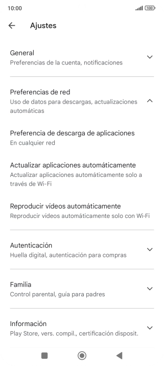 Pulsa Actualizar aplicaciones automáticamente.