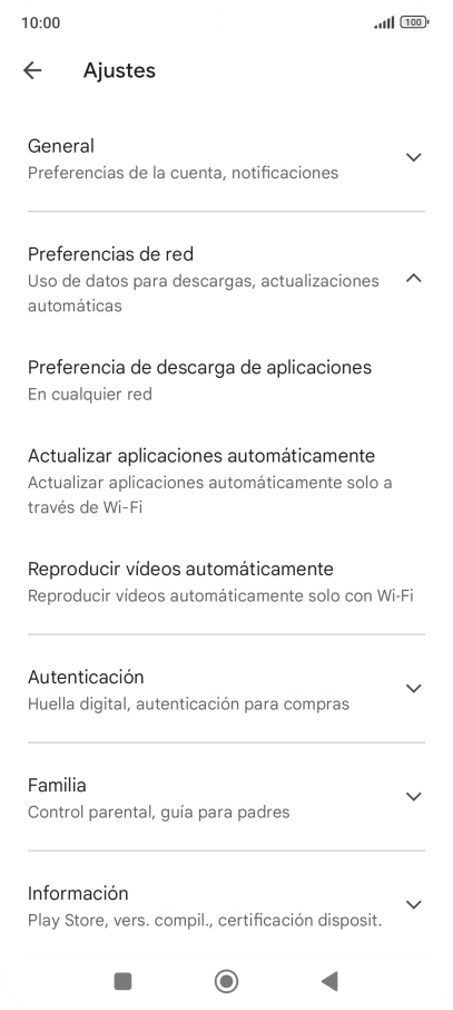Pulsa Actualizar aplicaciones automáticamente.