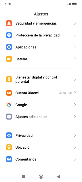 Pulsa Ajustes adicionales.