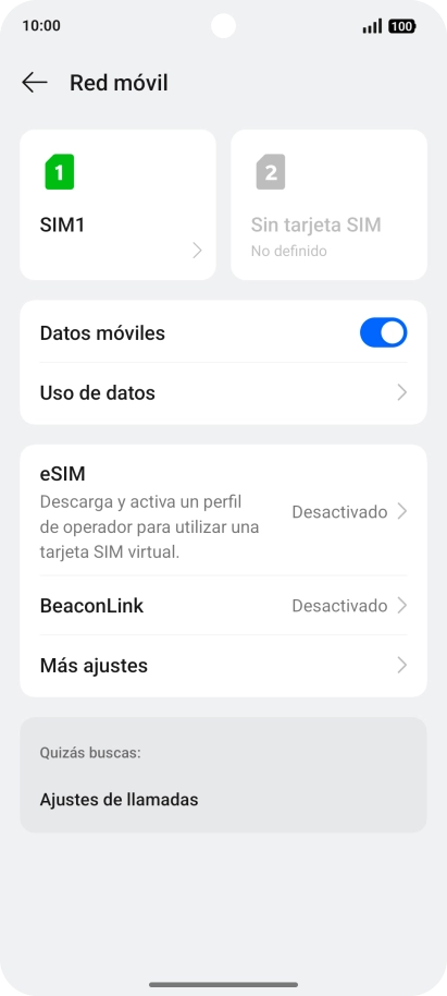 Pulsa el nombre de la tarjeta SIM.