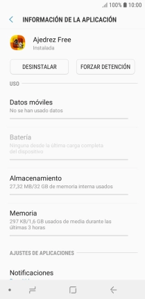 Pulsa Almacenamiento.