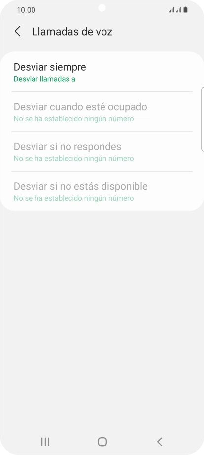 Pulsa el tipo de desvío deseado.