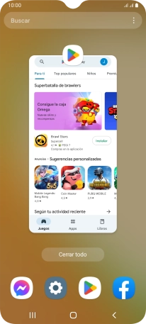 Para cerrar una sola aplicación en ejecución, desliza el dedo hacia arriba sobre la aplicación deseada.