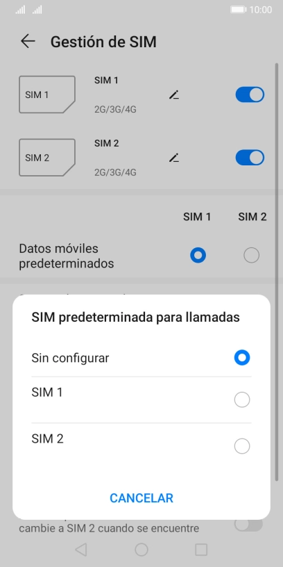 Pulsa el ajuste deseado.