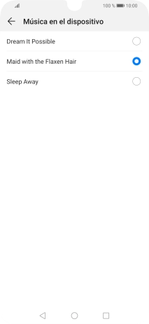 Al encontrar un timbre de llamada de tu gusto, pulsa la flecha hacia la izquierda.