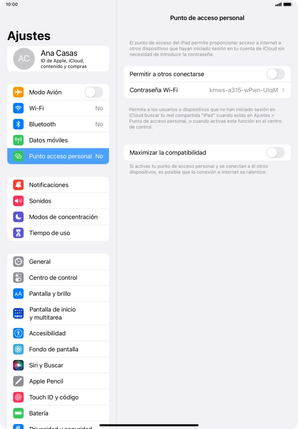 Pulsa Contraseña Wi-Fi e introduce una contraseña. Pulsa Contraseña Wi-Fi e introduce una contraseña.