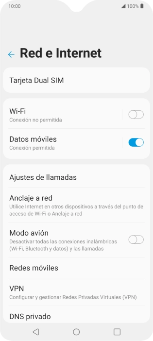 Pulsa Anclaje a red.