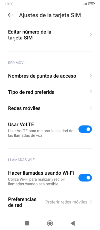 Pulsa Nombres de puntos de acceso.