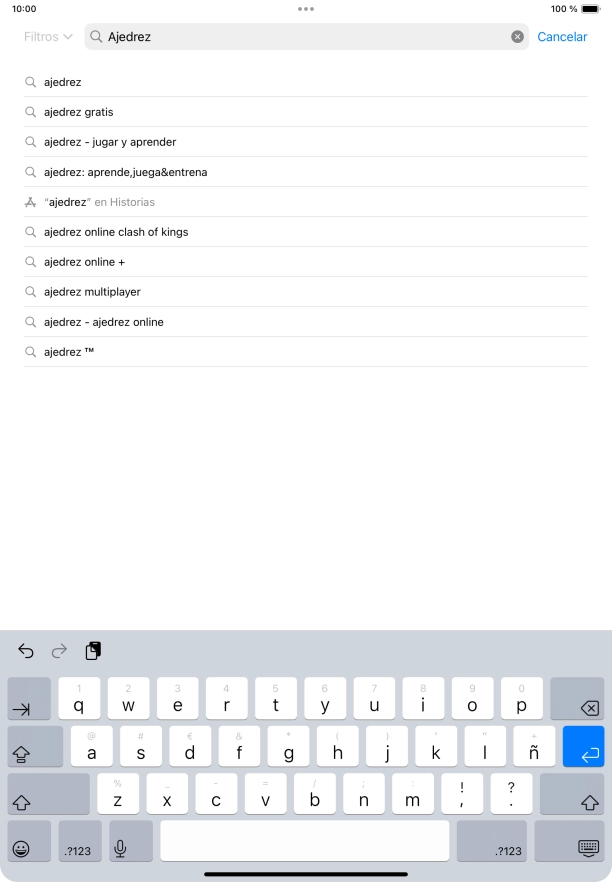Introduce el nombre del tema o de la app y pulsa la tecla intro.
