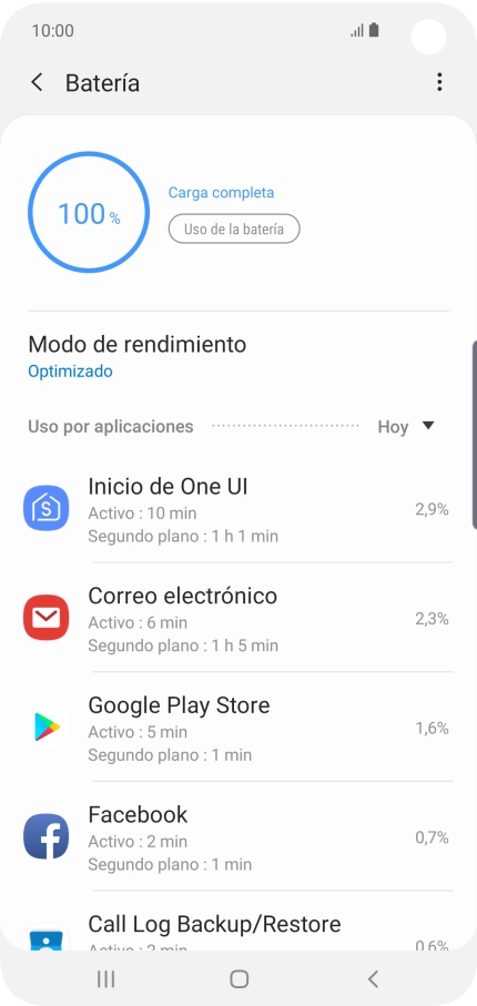 Pulsa Modo de rendimiento.