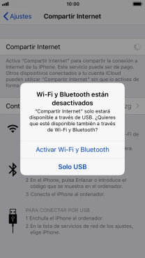 Si el wifi está desactivado, pulsa Activar Wi-Fi y Bluetooth.